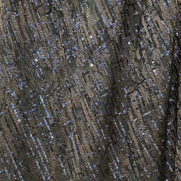 NWT MARINA Lapis Lined Sequin Flutter Sleeve Dress - Picture 4 of 7